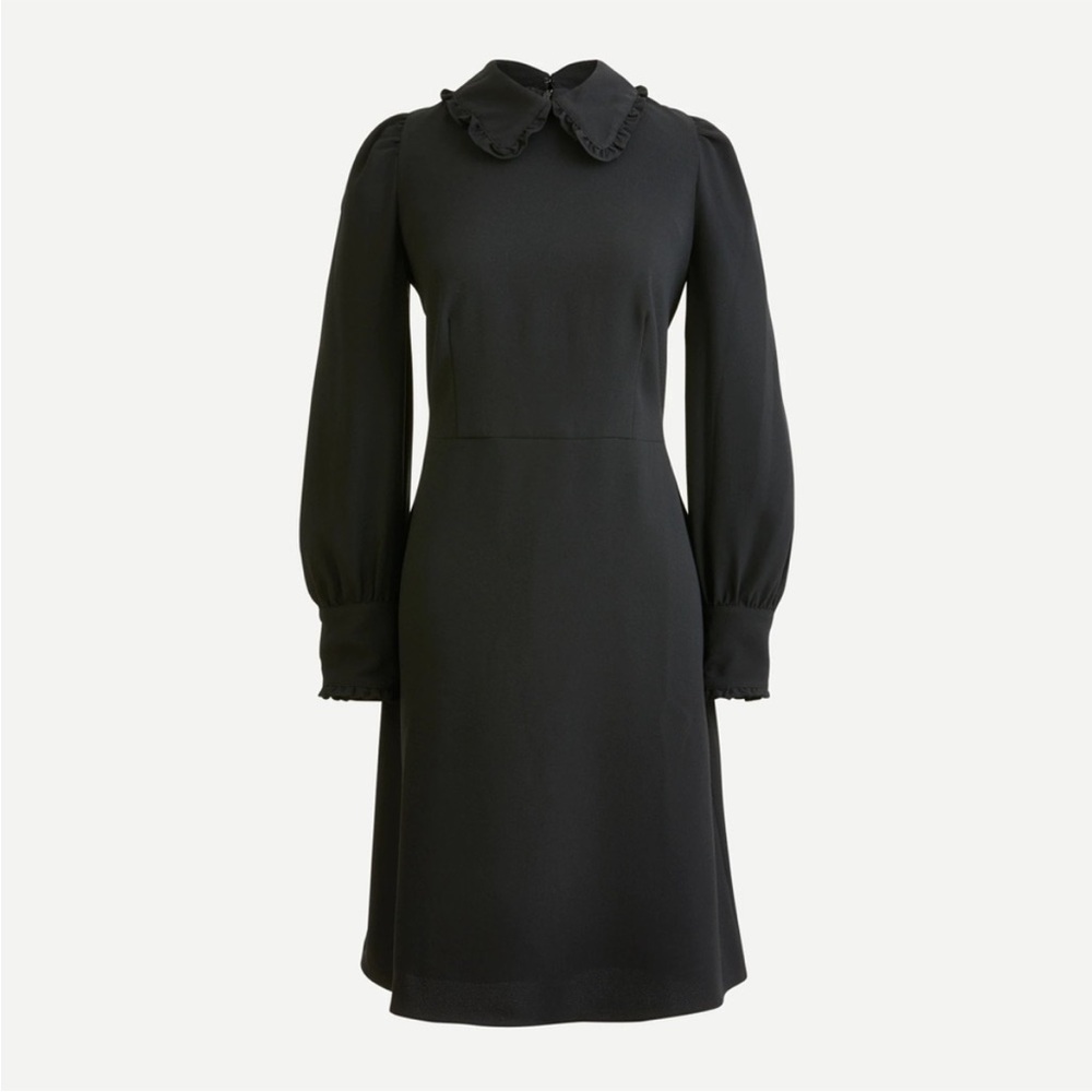 J.Crew black Aline dress with ruffle collar XXS/ 00